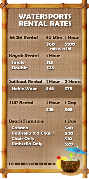 Sailboat Rental Rates