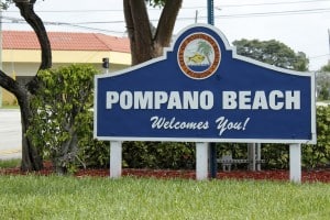 Welcome Sign Of City Of Pompano Beach, Florida